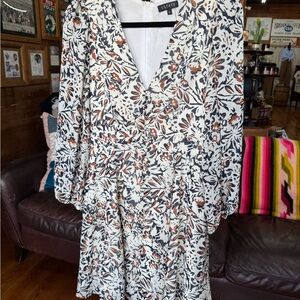 Floral Print Dress with‎ Long Sleeves